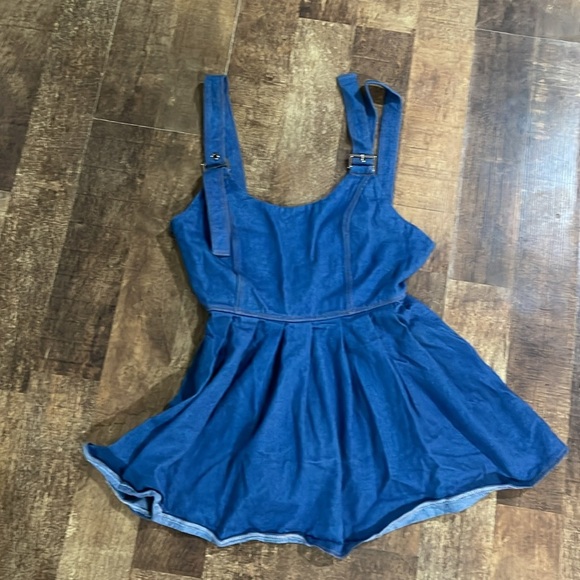 CIDER School Sweethearts Denim Mini Dress Blue Small - Picture 6 of 8
